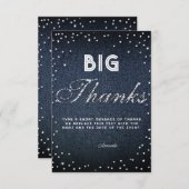 デニムダイヤモンドグリッターラインストーンシックビッ感謝していク サンキューカード (正面/裏面)