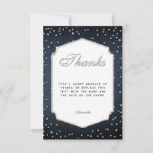 デニムダイヤモンドグリッターライン石フレームありがとう サンキューカード (正面)