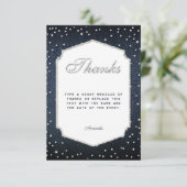デニムダイヤモンドグリッターライン石フレームありがとう サンキューカード (スタンド正面)