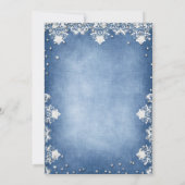 デニムダイヤモンドグリッターレースモダンブライダルシャワー 招待状 (裏面)