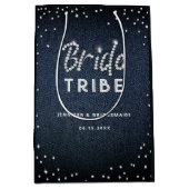 デニムダイヤモンドグリッター振りかけるバチェロレッテ ミディアムペーパーバッグ (正面)