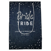 デニムダイヤモンドグリッター振りかけるバチェロレッテ ミディアムペーパーバッグ (裏面)