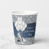デニムダイヤモンドバースデーパーティー紙カップ 紙コップ (裏面)