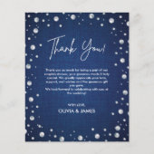 デニムダイヤモンドパールウェディングシャワーサンキューカード (正面)