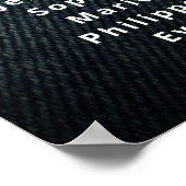 デニムダイヤモンドブライダルシャワーシックなシーティングチャート ポスター (角)