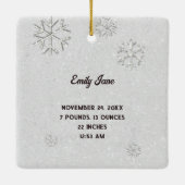 デニムダイヤモンドベビー初めてのクリスマスライン石 セラミックオーナメント (裏面)