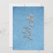 デニムダイヤモンド女性のカーボーイきらきら光るジーンズバースデーパーティー 招待状 (裏面)