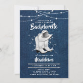 デニムダイヤモンド女性のカーボーイハットブーツシックバチェロレッテ 招待状 (正面)