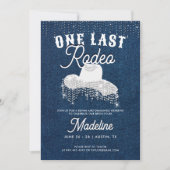 デニムダイヤモンド女性のカーボーイハットラストロデオバチェロレッテ 招待状 (正面)