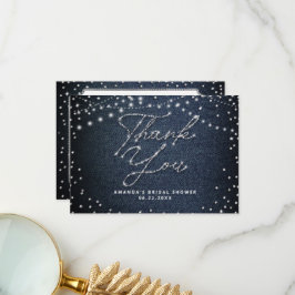 デニムダイヤモンド素朴グリッターライトサンキュー サンキューカード