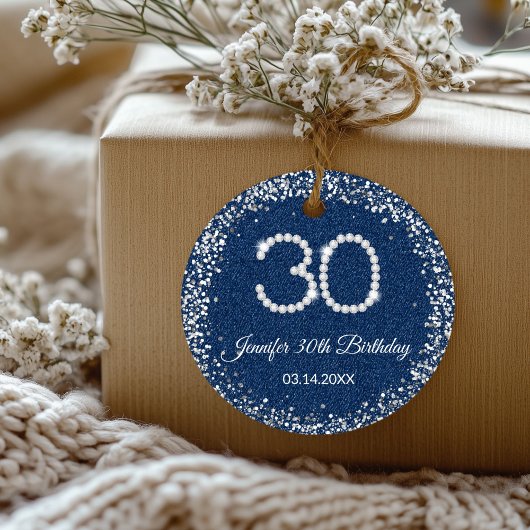 デニムダイヤモンド30歳の誕生日サンクスタグ フェイバータグ