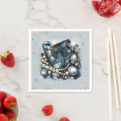 デニムダイヤモンド&ピアスジーンズきらきら光るバースデーパーティー スタンダードカクテルナプキン (インサイチュ)