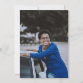 デニムダイヤモンド フォト モダン シック 卒業パーティー 招待状 (裏面)