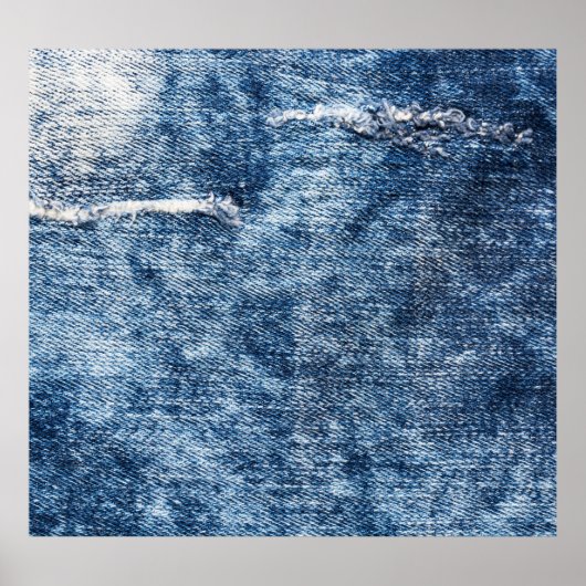 デニムテクスチャ:ブルージーンズの背景。 ポスター (正面)