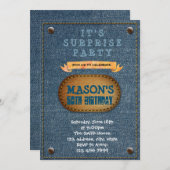 デニムテーマパーティー招待状 招待状 (正面/裏面)