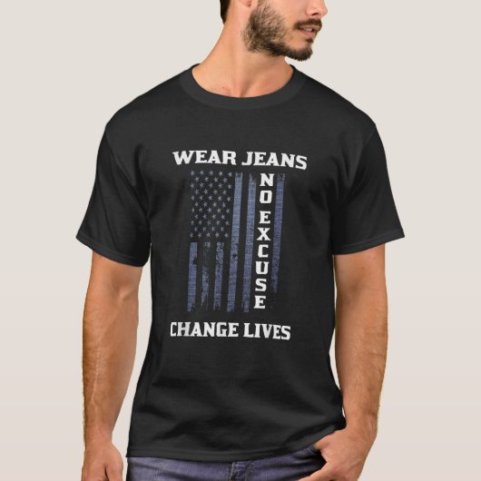 デニムデイ認識度毎日ノベルティシャツ Tシャツ (正面)