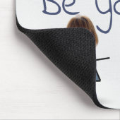 デニムドレスのスティックガール引用文 マウスパッド (コーナー)