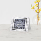 デニムハッピーバースデー空白の- カード (黄色い花)