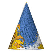 デニムハートヒョウひまわり模様 パーティーハット (左)