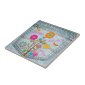 デニムバックポケット花平和ラブホープ タイル (側面)