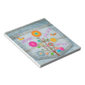 デニムバックポケット花平和ラブホープ ノートパッド (アングル)