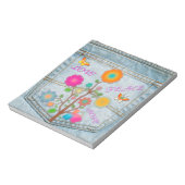 デニムバックポケット花平和ラブホープ ノートパッド (回転)