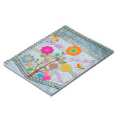 デニムバックポケット花平和ラブホープ ノートブック (左側)