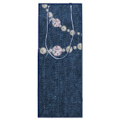 デニムバッグ，ブルーデニム誕生日パーティー抱き枕 ワインギフトバッグ (裏面)