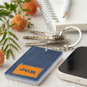 デニムパターンカスタムモノグラム キーホルダー (正面右)