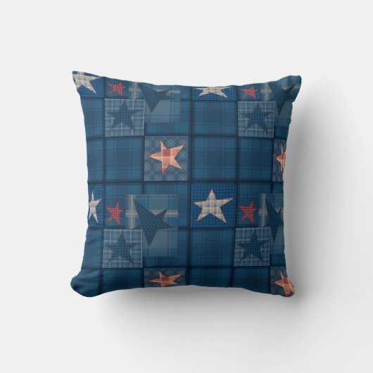 デニムパッチワーク クッション (正面)