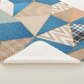 デニムパッチワーク シェルパブランケット (3/4)