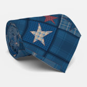 デニムパッチワーク,デニム,パッチワーク,ブルー,ブルーデニ ネクタイ (ロール)