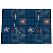 デニムパッチワーク ラージペーパーバッグ (正面)