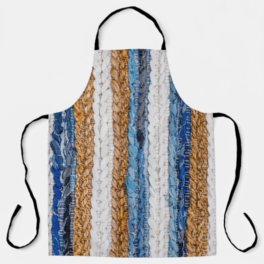 デニムパッチワーク：リサイクルジーンズの敷物。 エプロン (正面)