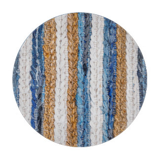 デニムパッチワーク：リサイクルジーンズの敷物。 カッティングボード