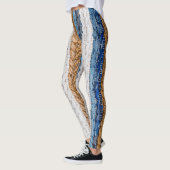 デニムパッチワーク：リサイクルジーンズの敷物。 レギンス (左)