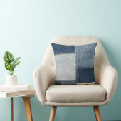 デニムパッチワーク:ヴィンテージテキスタイル クッション (椅子)