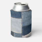 デニムパッチワーク：ヴィンテージテキスタイル 缶クーラー (缶裏面)