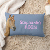 デニムパーソナライズされたブルーカラー馬枕 ランバークッション (ブランケット)