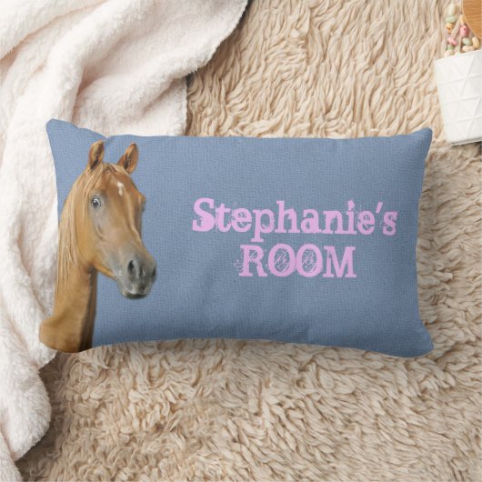 デニムパーソナライズされたブルーカラー馬枕 ランバークッション (ブランケット)