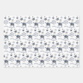 デニムファッションクリスマスサンタパターン ラッピングペーパーシート (正面)