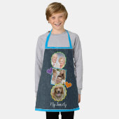 デニムフェイクスクラップブックスタイル写真テンプレートガールズ エプロン (着用した状態)