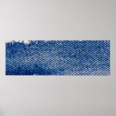 デニムフレーム。縁のある裂け目のデニム生地 ポスター (正面)