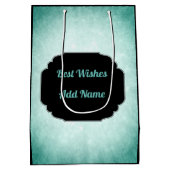 デニムブルーとブラック21歳の誕生日 ミディアムペーパーバッグ (裏面)