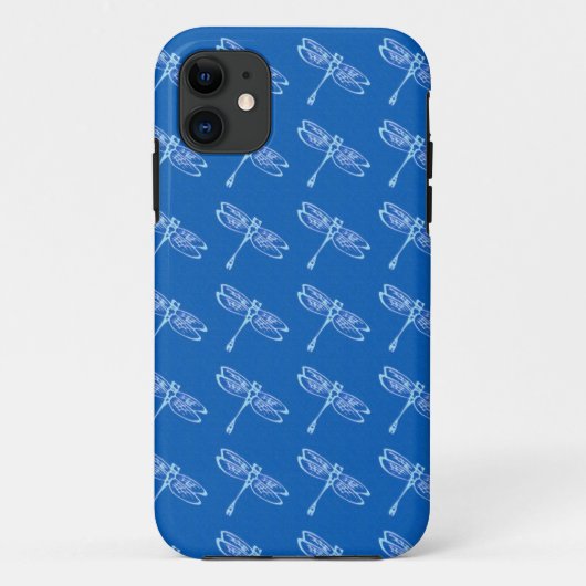 デニムブルーに青淡い色の色のトンボ Case-Mate iPhoneケース (裏面)