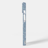 デニムブルーのリネン地に描かれた水彩風の蝶々 Case-Mate iPhoneケース (裏面 / 左)
