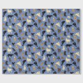 デニムブルーのロッ転がサラボ ラッピングペーパー (フラット)