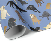 デニムブルーのロッ転がサラボ ラッピングペーパー (ロールコーナー)