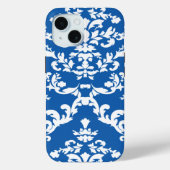 デニムブルーはっきりしたダマスク@エムポリオモファ Case-Mate iPhoneケース (裏面)