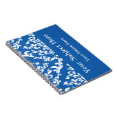 デニムブルーはっきりしたダマモダンスク付き/カスタム文字 ノートブック (右側)